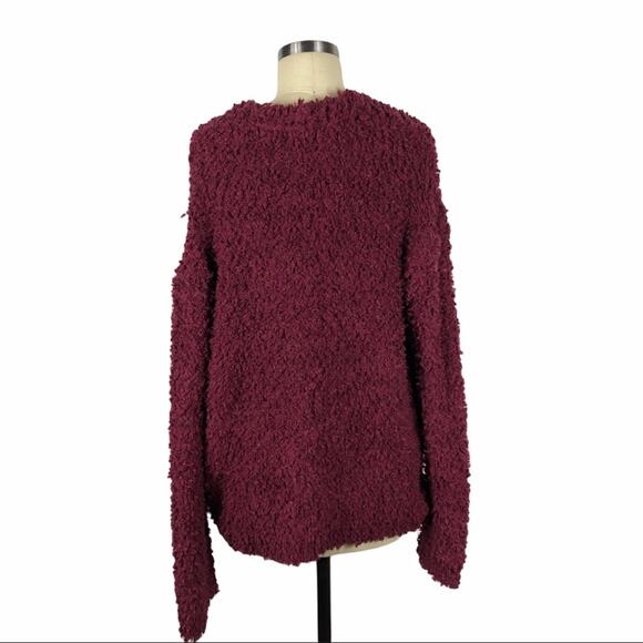 RXB Wine Cozy Popcorn Button Down Cardigan M NWT Medium Textured V-Neck - Picture 3 of 6